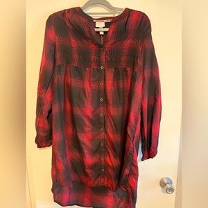Knox Rose Plaid Button Dress